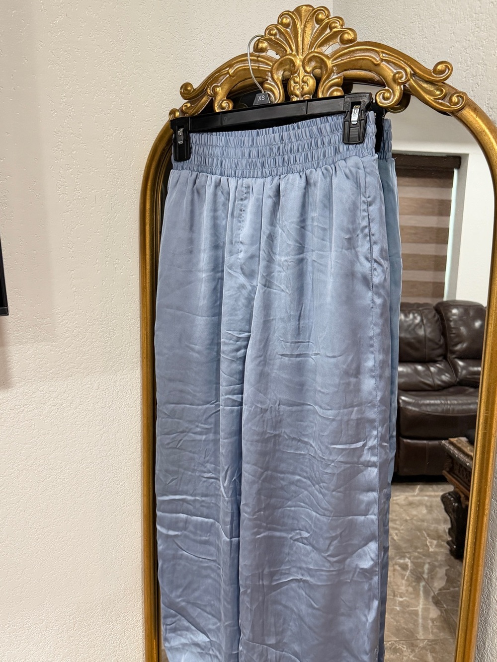 Zara Light Blue Elastic-Waist Jogger Pants